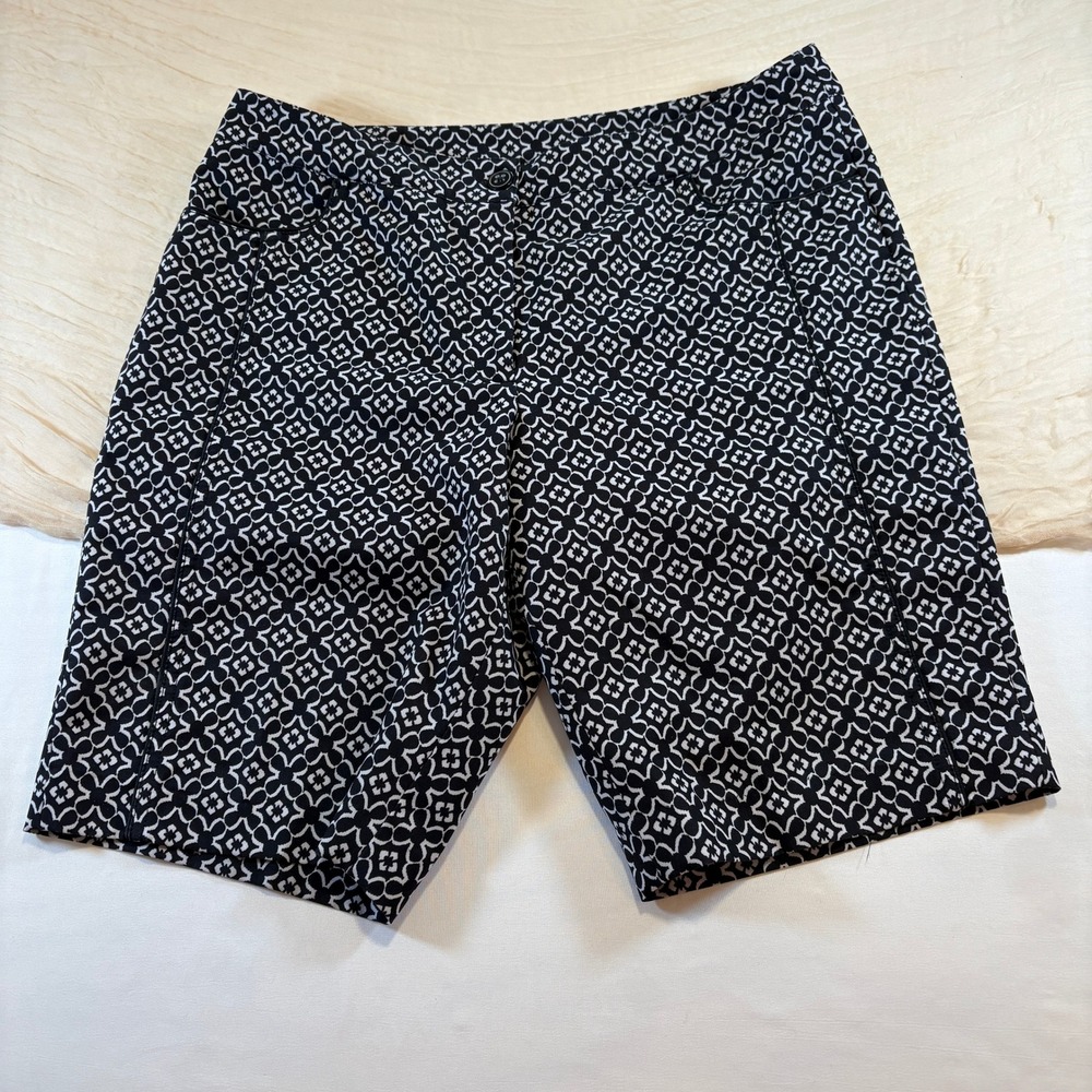 EP Pro Golf Black White Geometric Print High Waist Performance Short Sz 8